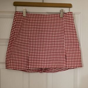 Originality Red and White Gingham Skirt